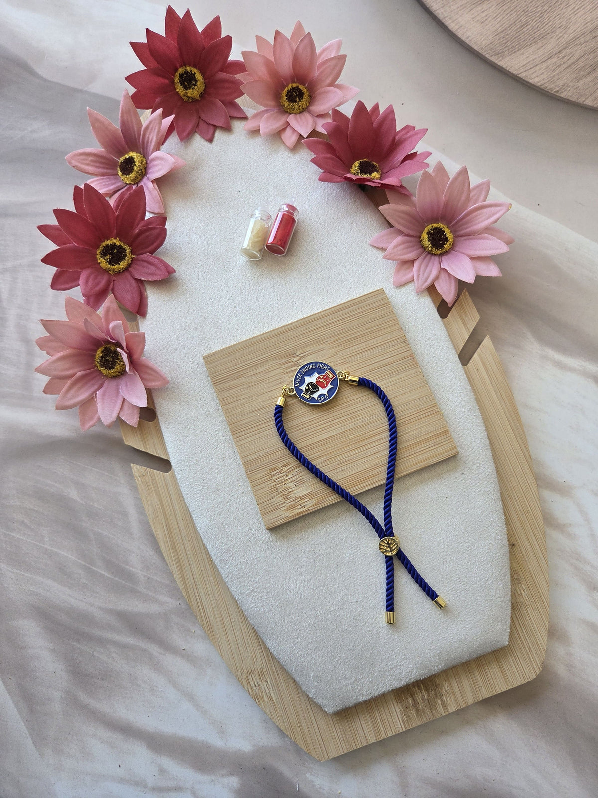 Never Ending Fight Bro Rakhi for Boys – Blue Thread Designer Rakhi ( C - k30 )