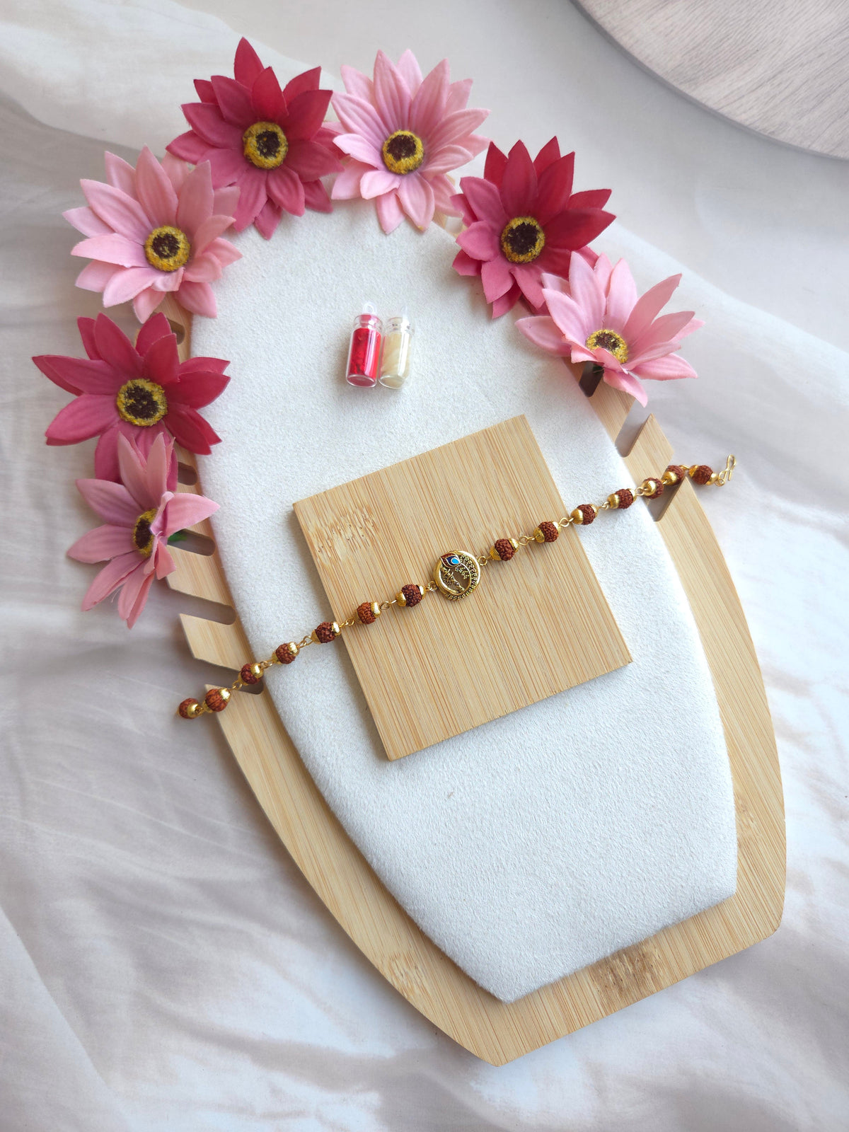 Feather Rakhi And peacock bhabhi Rakhi set