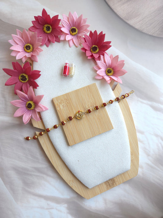 Om Rudraksh Bhai Bhabhi Rakhi set