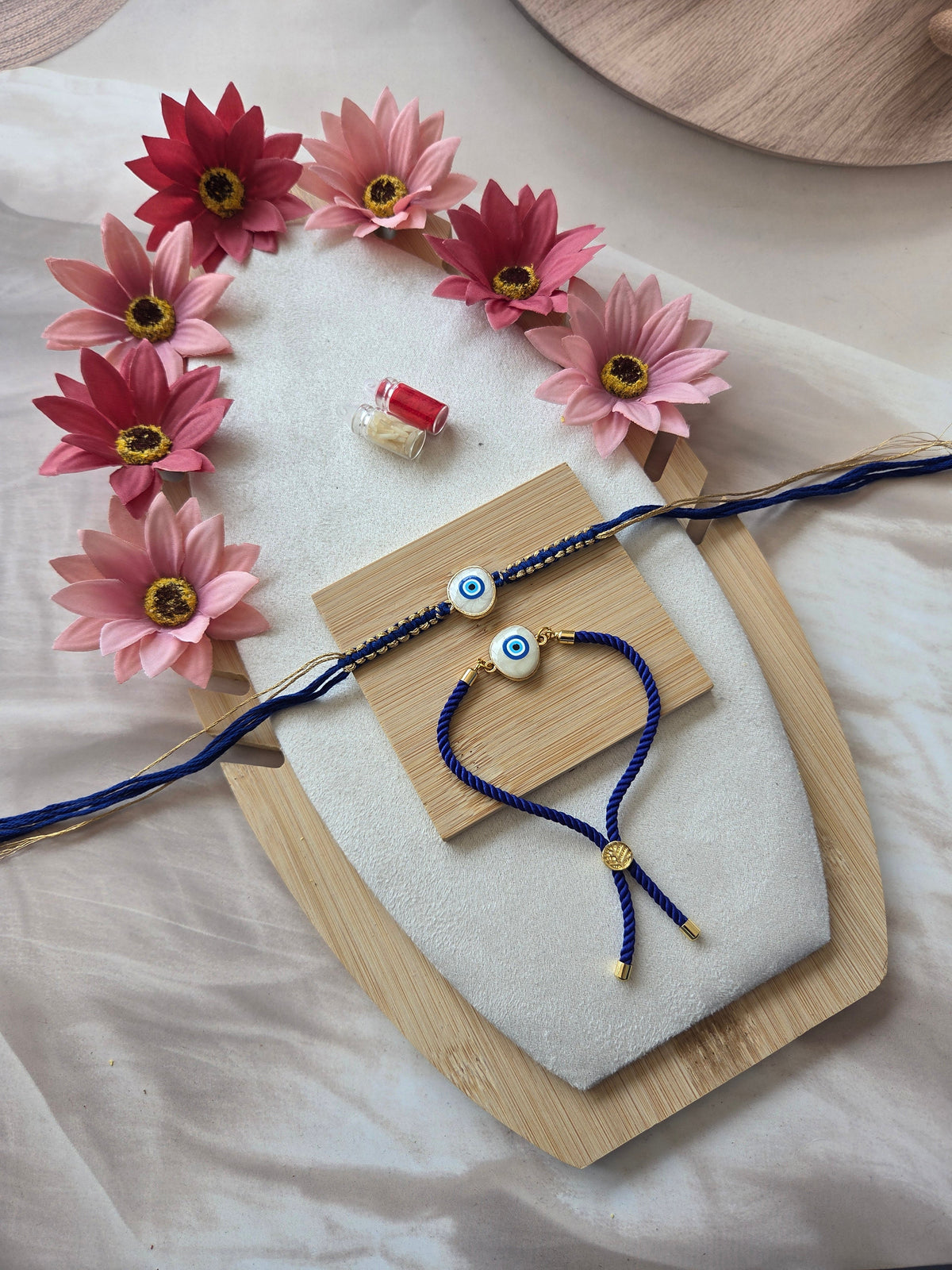 Evil Eye Protection Couple Rakhi Set for Bhaiya & Bhabhi (C-65)