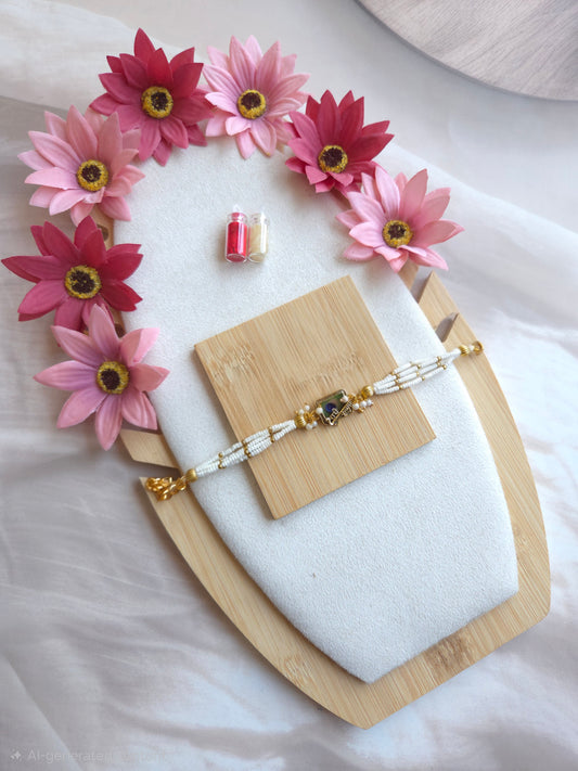 Premium Peacock Pearl Rakhi Combo (Set of 5)