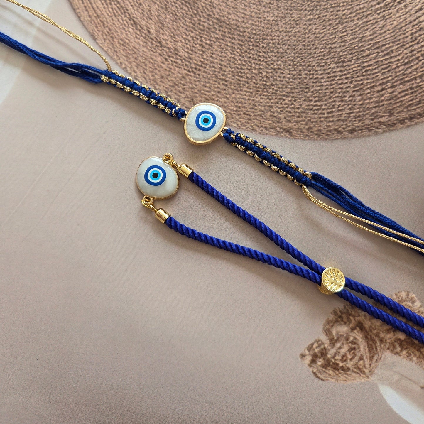 Evil Eye Protection Couple Rakhi Set for Bhaiya & Bhabhi