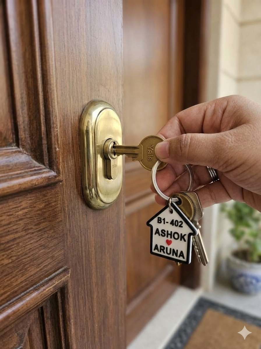 House Number & Name Personalized Keychain