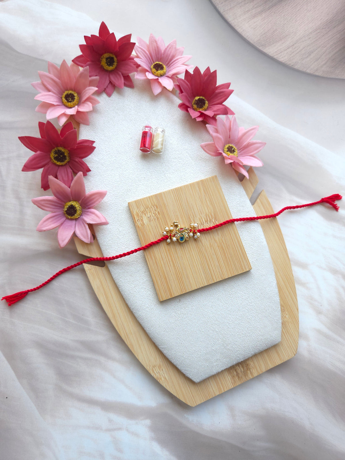 Peacock Pearl Rakhi for Bhabhi ( C - 157 )