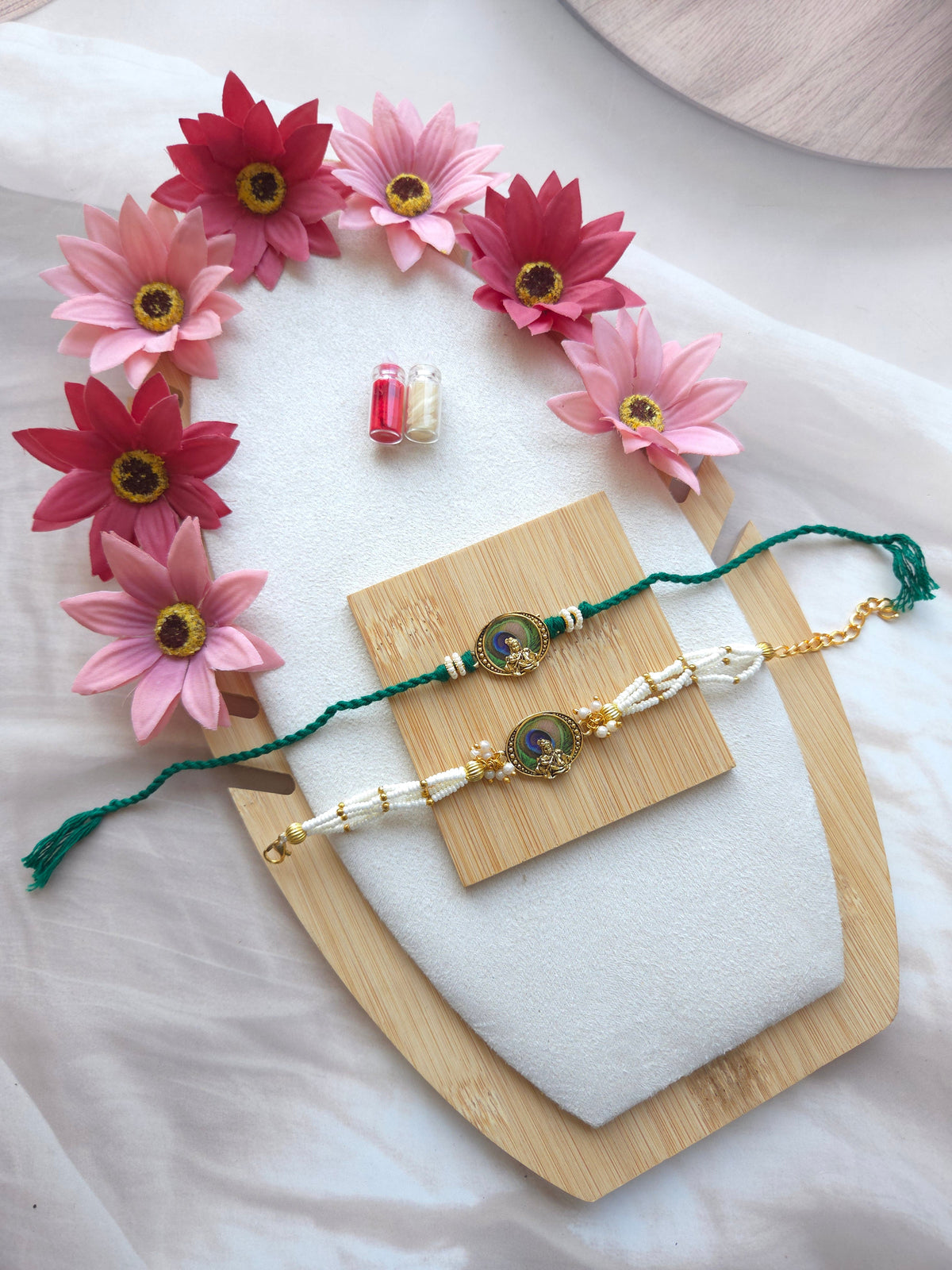 Krishna Feather Rakhi Combo Set ( C - 197 )