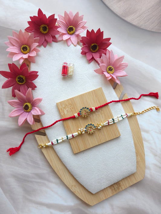 Peacock Couple Rakhi Set ( C -198 )