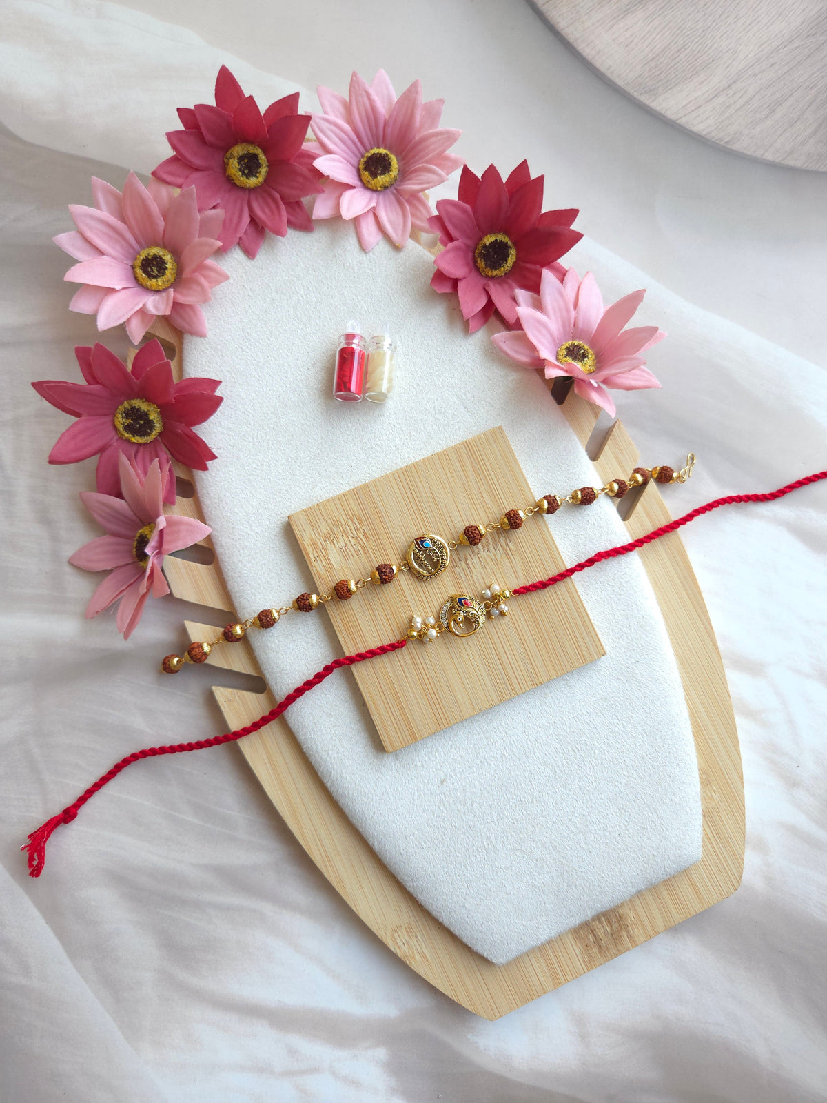 Feather Rakhi And peacock bhabhi Rakhi set