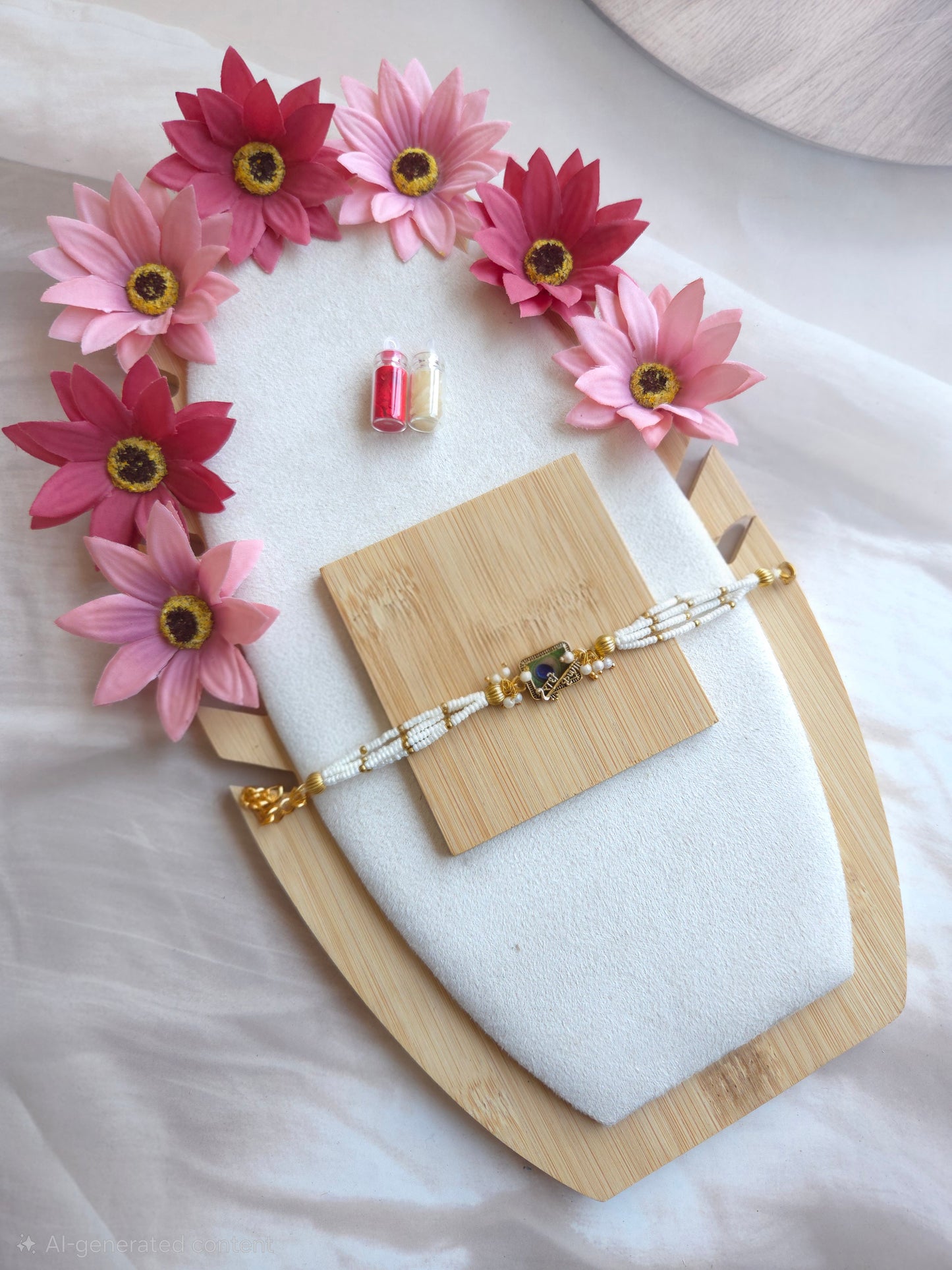 Premium Peacock Pearl Rakhi Combo (Set of 5)