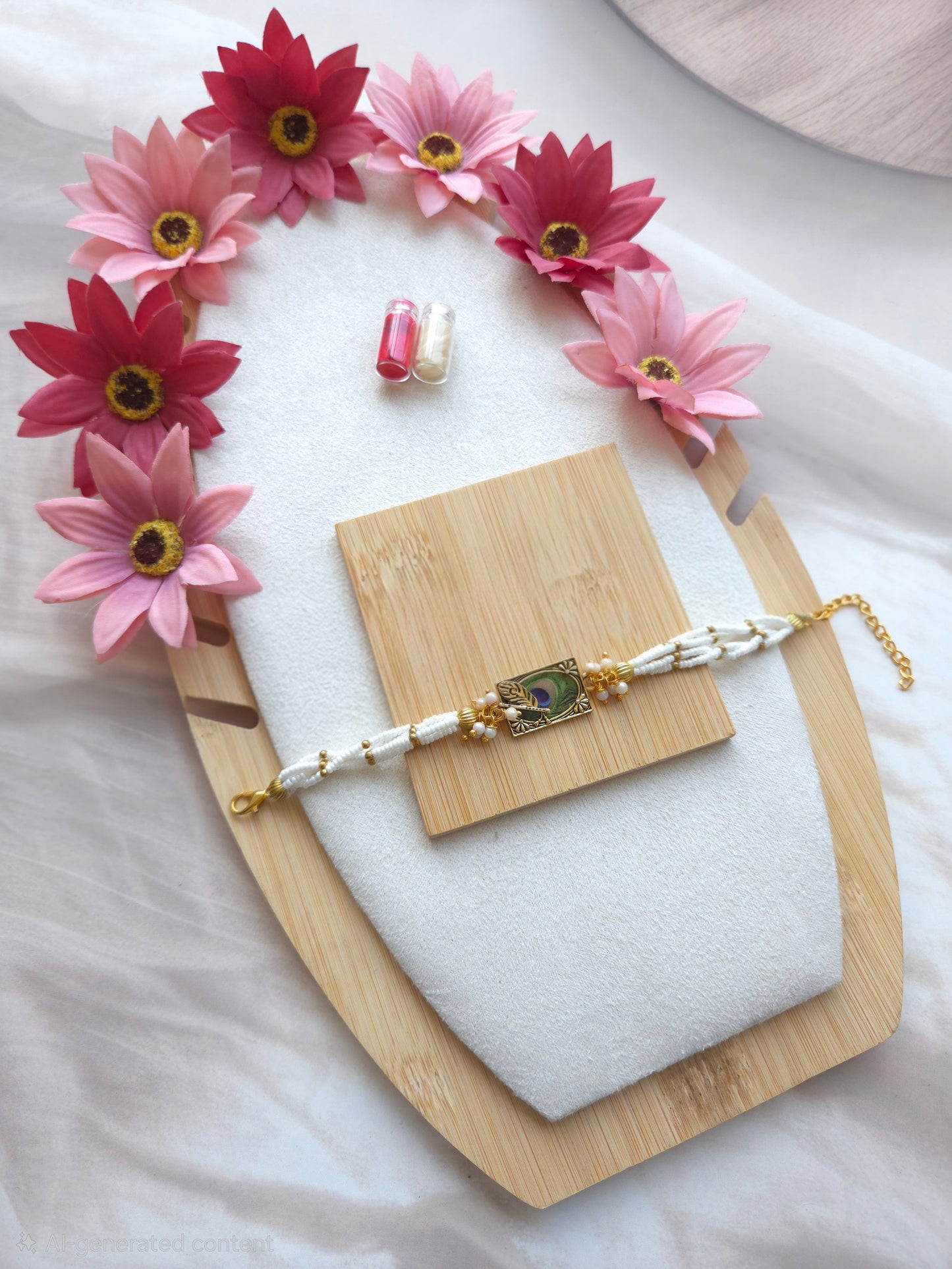 Premium Peacock Pearl Rakhi Combo (Set of 5)
